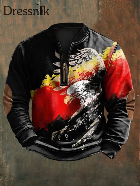 Herren-Sweatshirt mit Deutschland-Print Schwarz / S