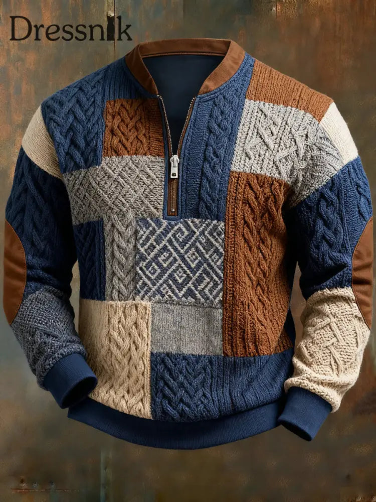 Herren Sweatshirt mit geometrischer Kunst als bild / S