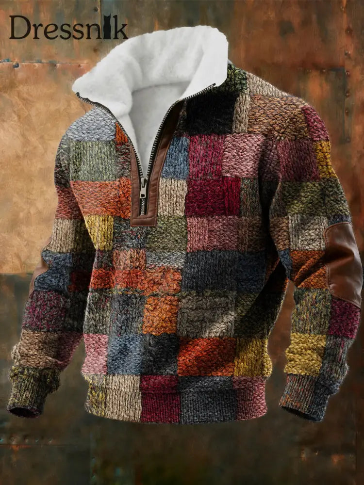 Herren-Sweatshirt mit geometrischer Kunst mit Fleece ausgekleidet als bild / S