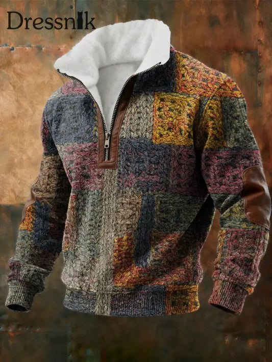 Herren-Sweatshirt mit geometrischer Kunst mit Fleece ausgekleidet als bild / S