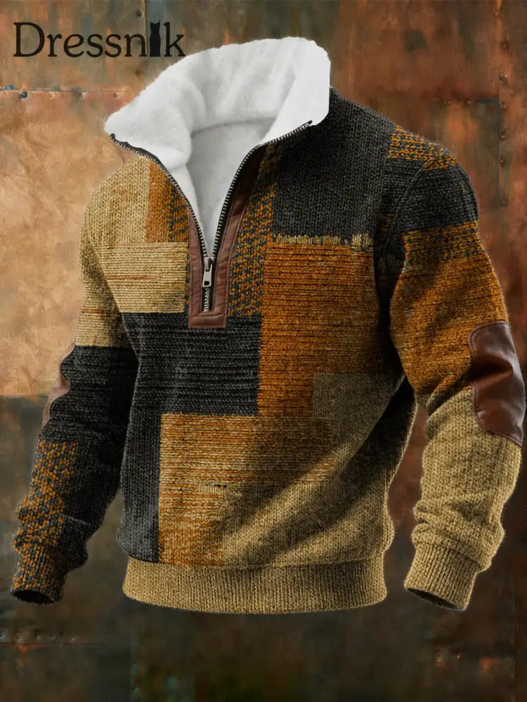 Herren-Sweatshirt mit geometrischer Kunst mit Fleece ausgekleidet als bild / S