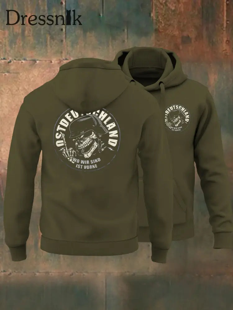 Herren-Sweatshirt mit Kapuze Ost deutschland Armee grün / S