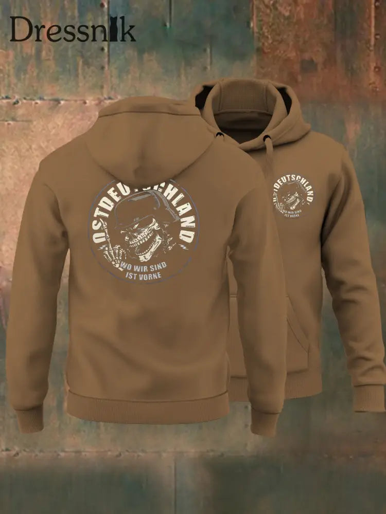 Herren-Sweatshirt mit Kapuze Ost deutschland Braun / S