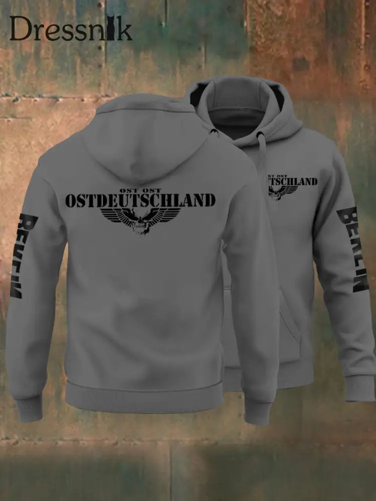 Herren-Sweatshirt mit Kapuze Ost deutschland Grau / S