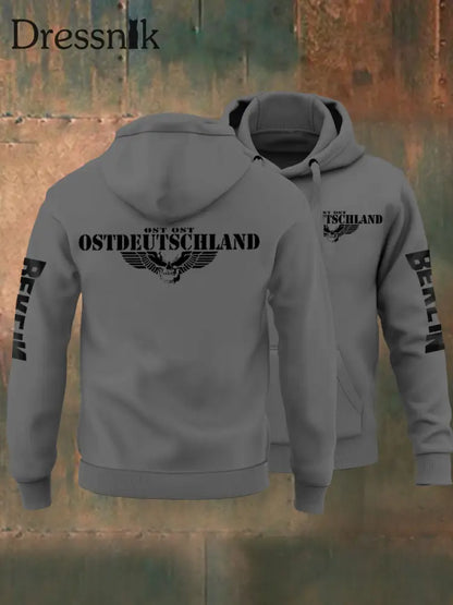 Herren-Sweatshirt mit Kapuze Ost deutschland Grau / S