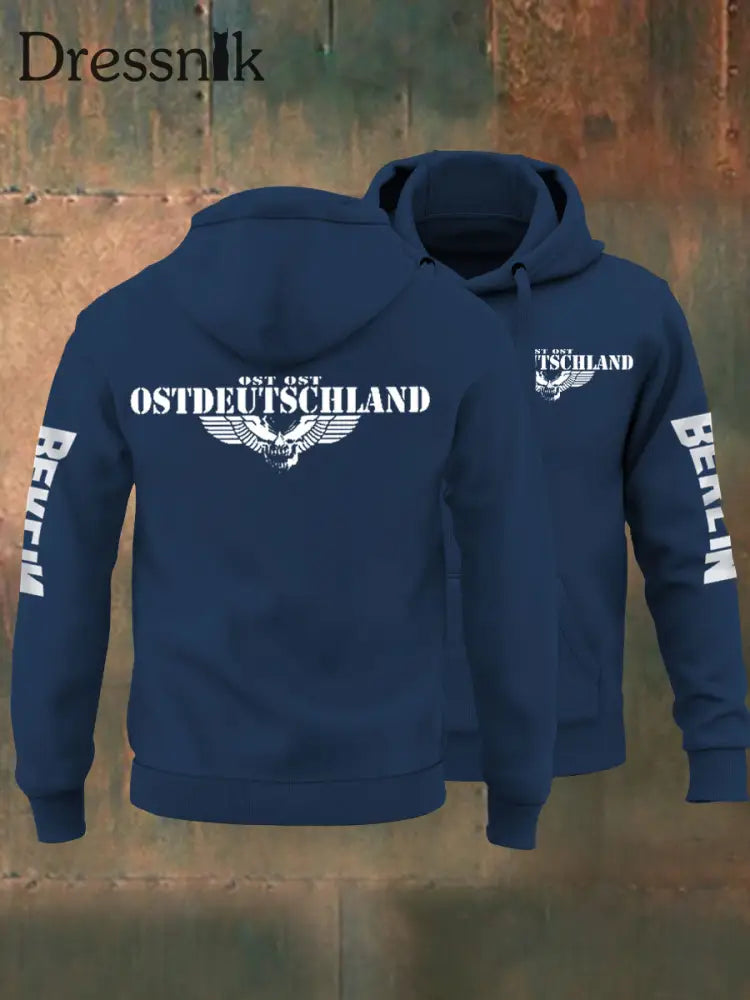 Herren-Sweatshirt mit Kapuze Ost deutschland Marineblau / S