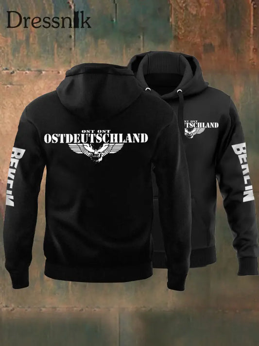 Herren-Sweatshirt mit Kapuze Ost deutschland Schwarz / S