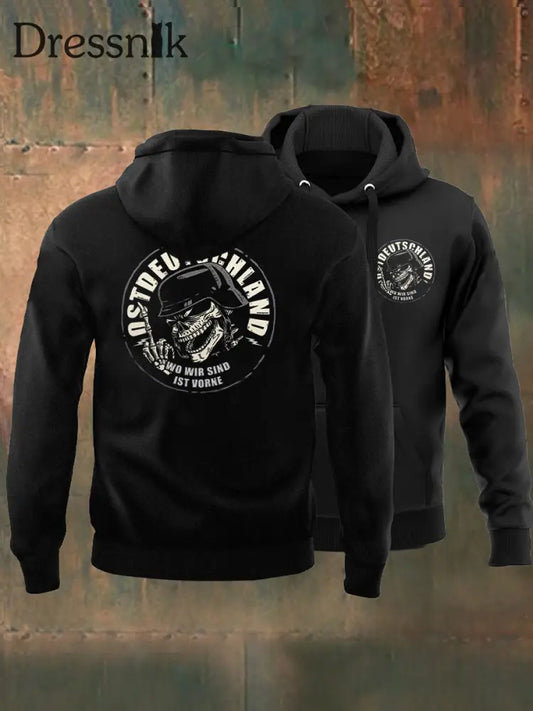 Herren-Sweatshirt mit Kapuze Ost deutschland Schwarz / S
