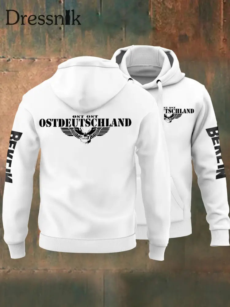 Herren-Sweatshirt mit Kapuze Ost deutschland Weiß / S