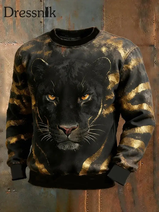 Herren Sweatshirt mit Leopard-Rundhals ausschnitt als bild / S
