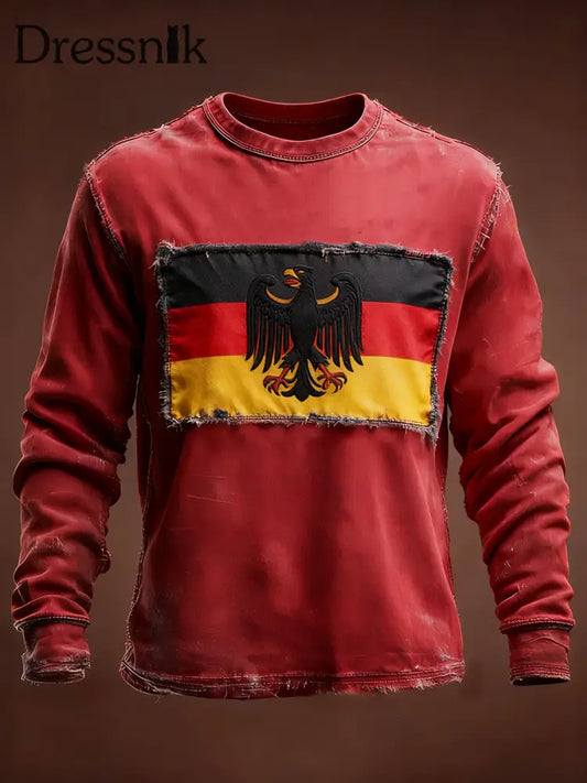 Herren-Sweatshirt mit Rundhals ausschnitt Deutschland Design Rot / S