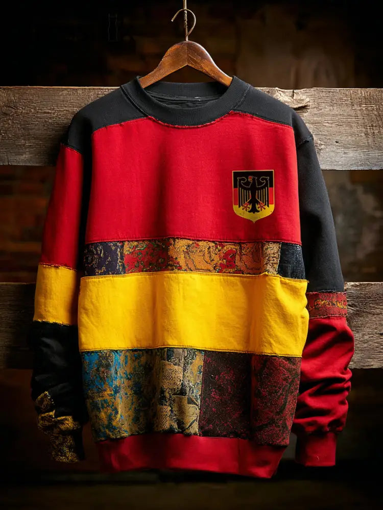 Herren-Sweatshirt mit Rundhals ausschnitt Deutschland Kunstdruck Grafik / S