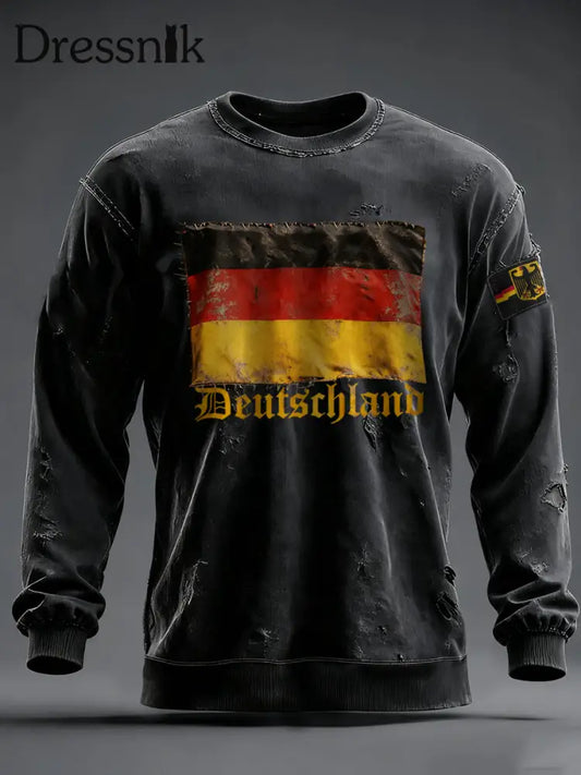Herren-Sweatshirt mit Rundhals ausschnitt Deutschland Kunstdruck Grafik / S