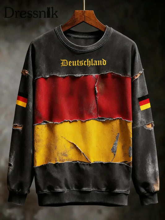 Herren-Sweatshirt mit Rundhals ausschnitt Deutschland Kunstdruck Grafik / S