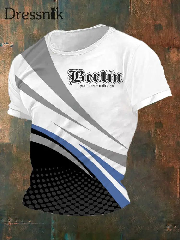Herren-T-Shirt Berlin Never Walk Alone Blau / S