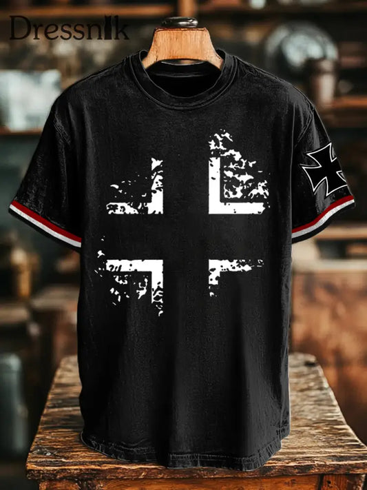 Herren-T-Shirt Eisernes Kreuz mit kurzen Ärmeln Schwarz / S