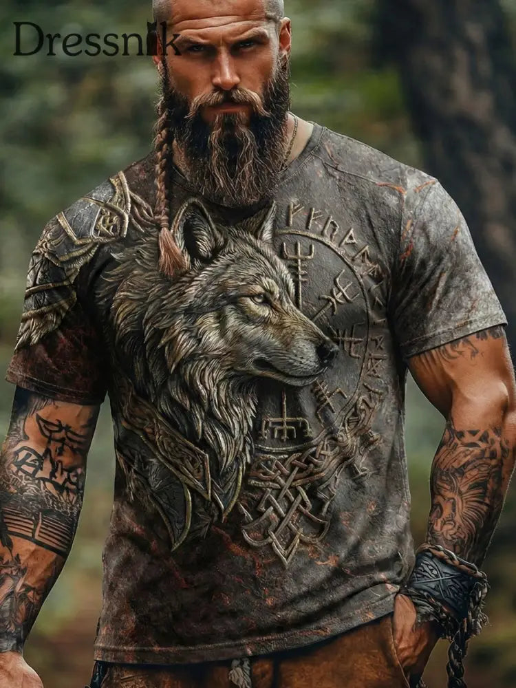 Herren T-Shirt im Viking-Stil als bild / S