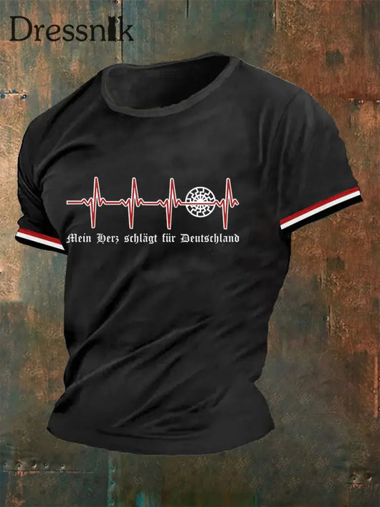 Herren T-Shirt Mein Herz schlägt für Deutschland Schwarz / S