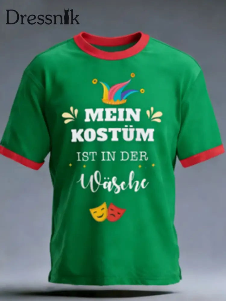 Herren-T-Shirt Mein Kostüm ist in der Wäsche Grün / S