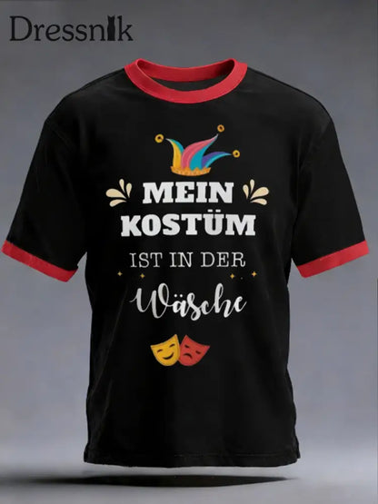 Herren-T-Shirt Mein Kostüm ist in der Wäsche Schwarz / S