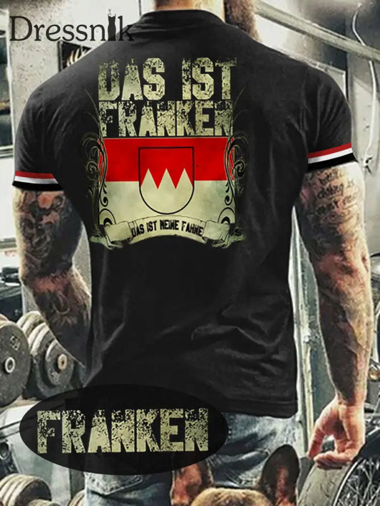 Herren T-Shirt Meine Fahne Franken Schwarz / S