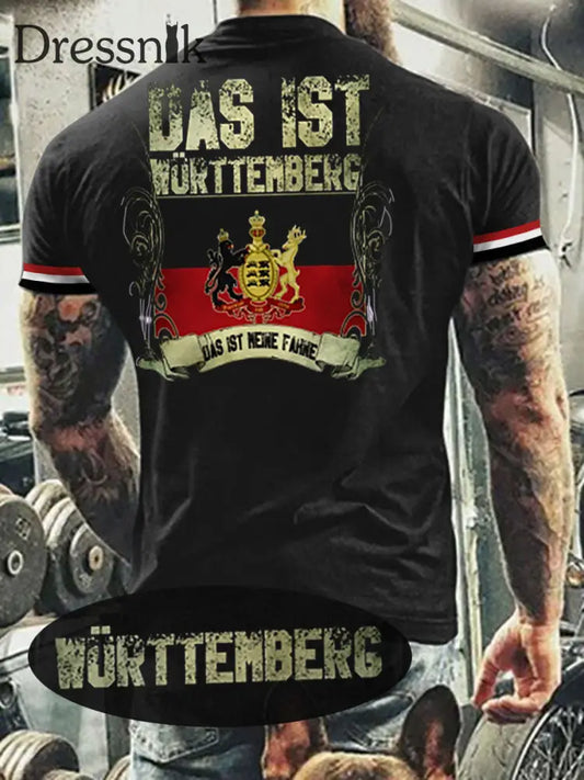 Herren T-Shirt Meine Fahne Württ emberg Schwarz / S