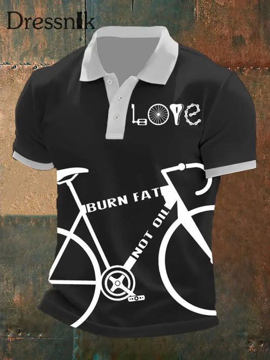 Herren-T-Shirt mit brennende Fett-nicht Öl-Sshort-Ärmel Schwarz / S