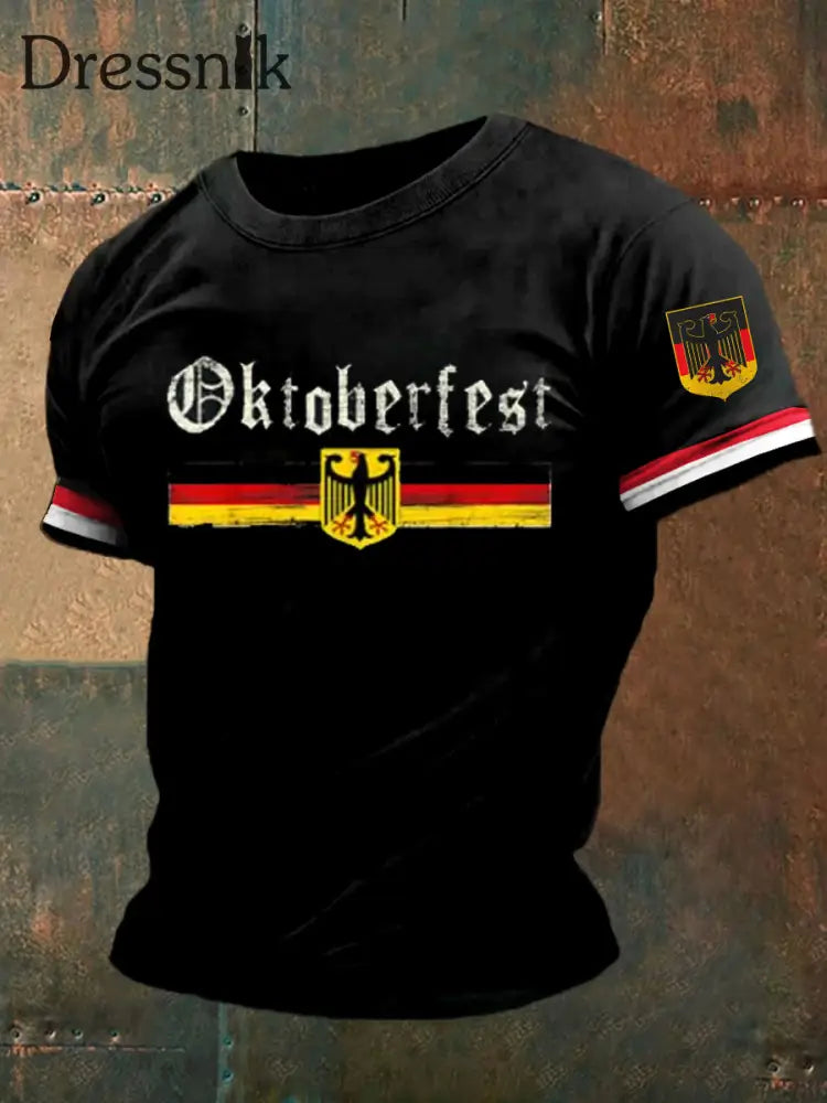 Herren T-Shirt mit deutschem Vintage-Kunstdruck lässig A / S