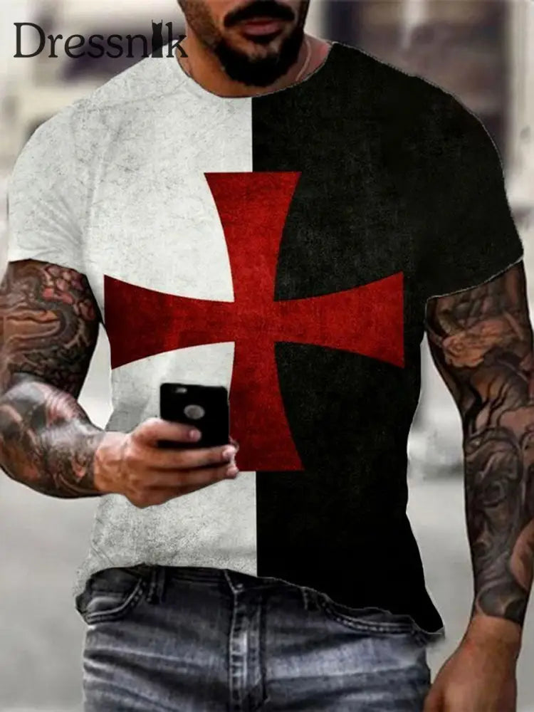 Herren-T-Shirt mit Eisernen Kreuz druck als bild / S