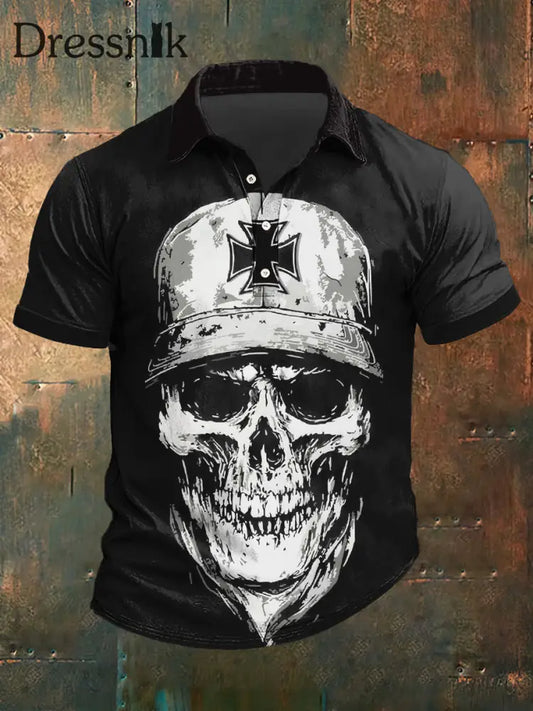 Herren-T-Shirt mit Kurzarm-T-Shirt mit Polos chleck Schwarz / S