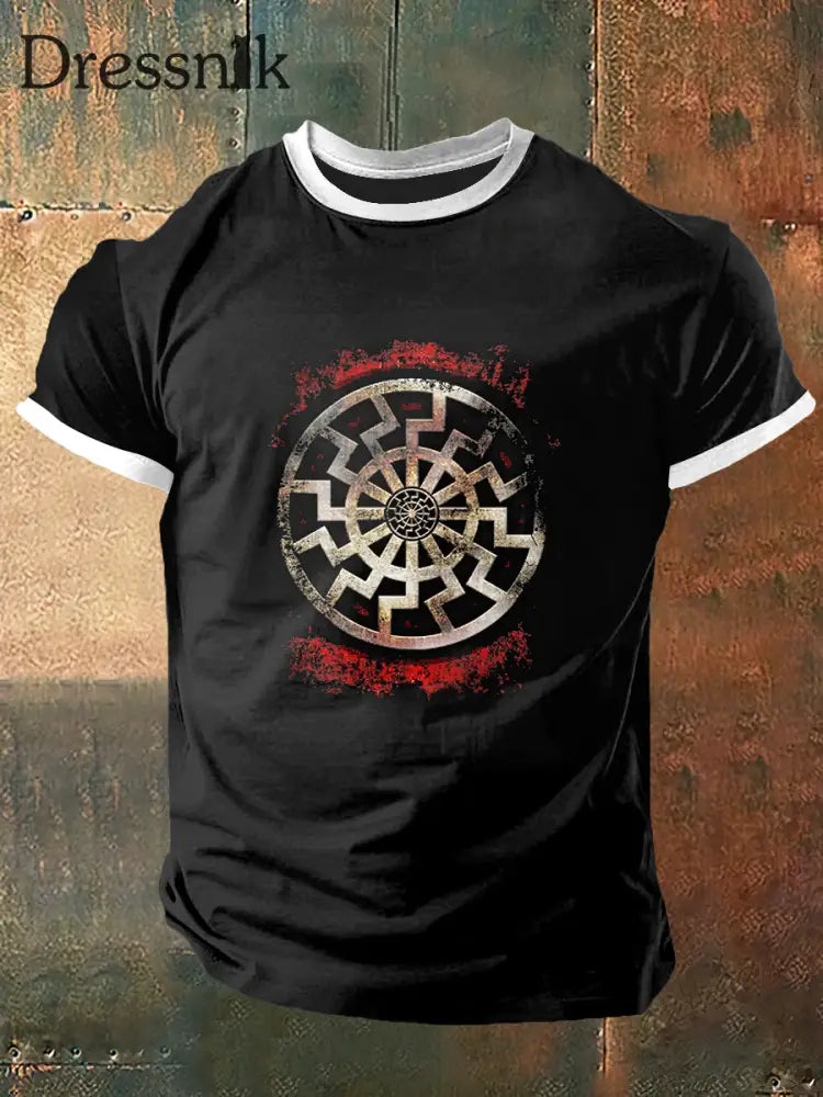 Herren-T-Shirt mit Kurzarm Vintage-Mode Schwarz / S