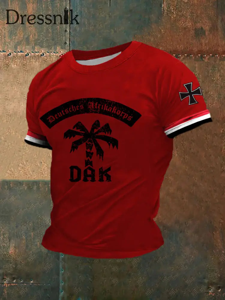 Herren-T-Shirt mit kurzen Ärmeln DAK Palm Rot / S