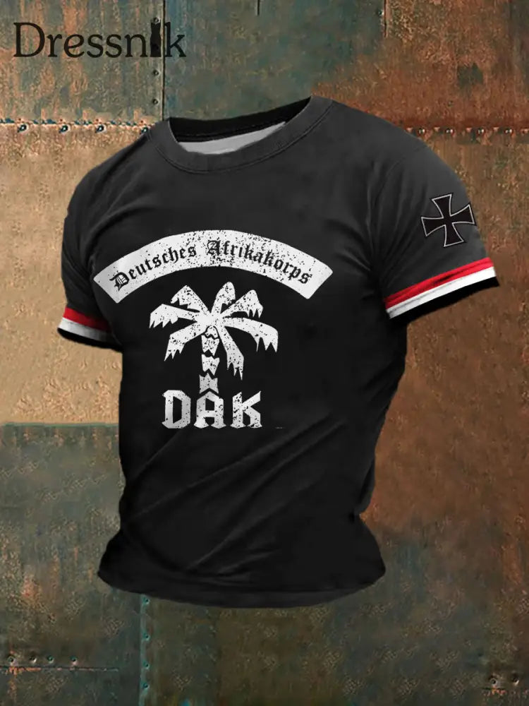 Herren-T-Shirt mit kurzen Ärmeln DAK Palm Schwarz / S