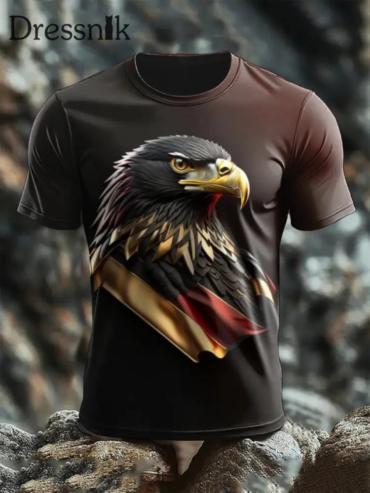 Herren T-Shirt mit kurzen Ärmeln deutscher Adler druck als bild / S