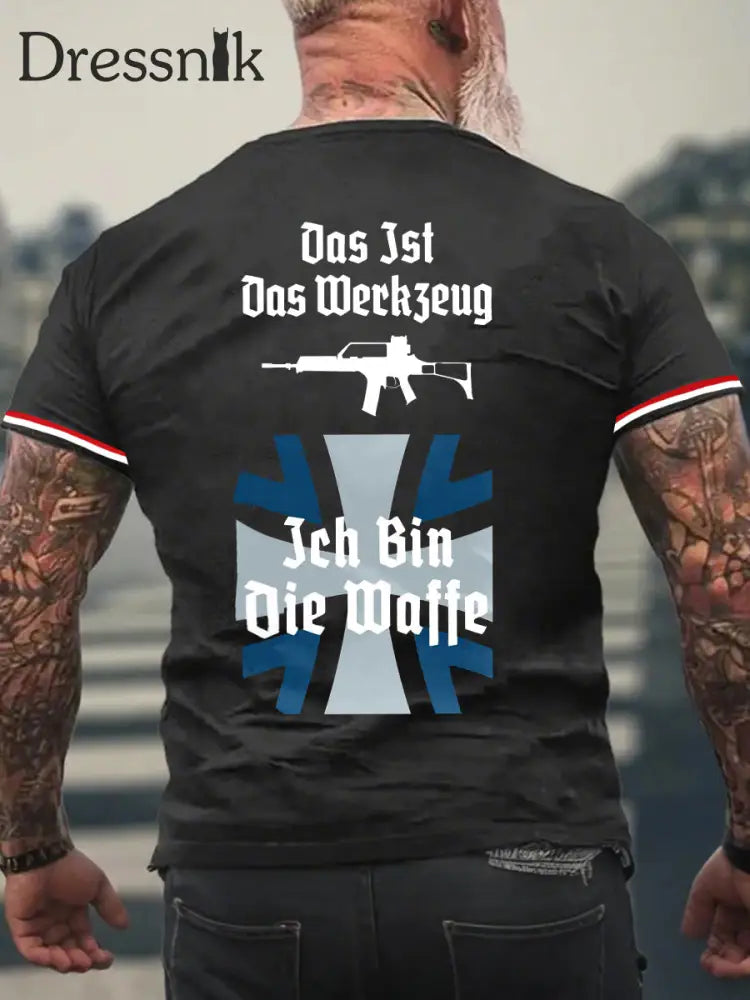 Herren T-Shirt mit kurzen Ärmeln Schwarz / S