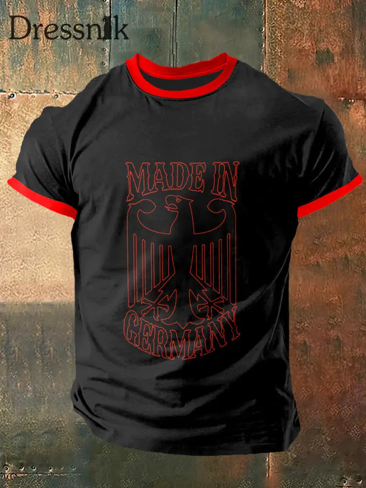 Herren-T-Shirt mit kurzen Ärmeln Vintage-Mode Schwarz / S
