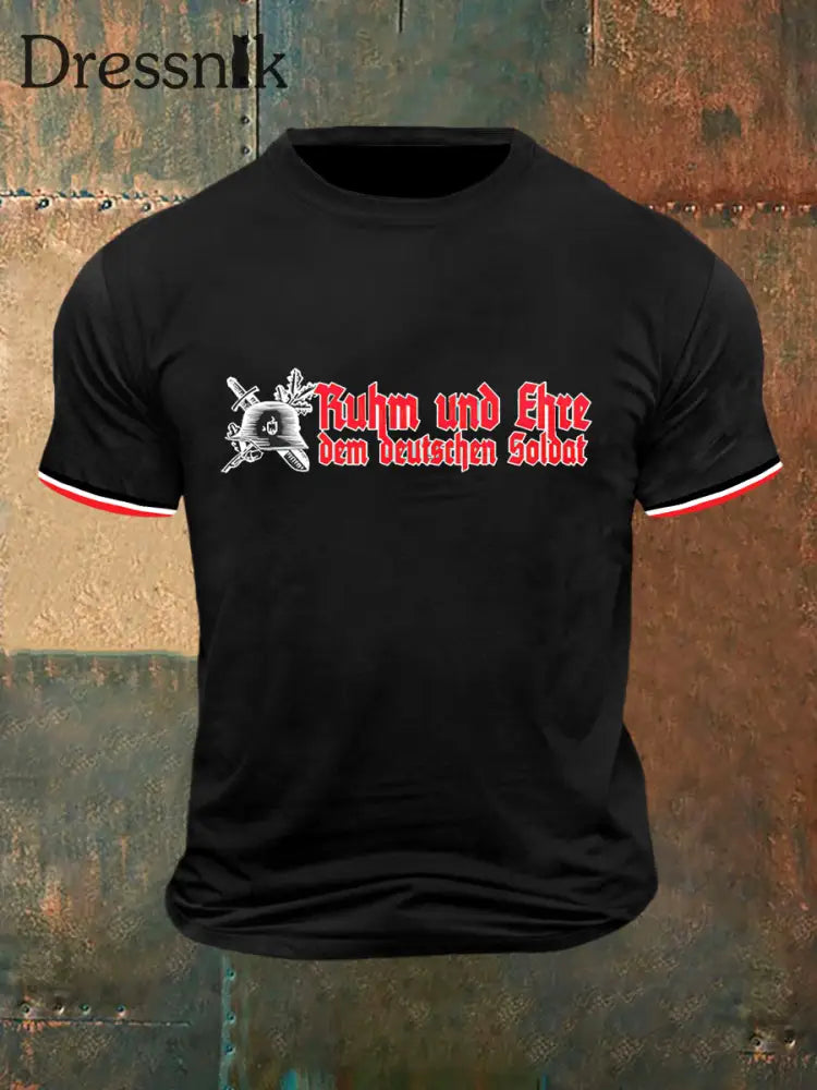 Herren-T-Shirt mit kurzen Ärmeln Vintage-Mode Schwarz / S
