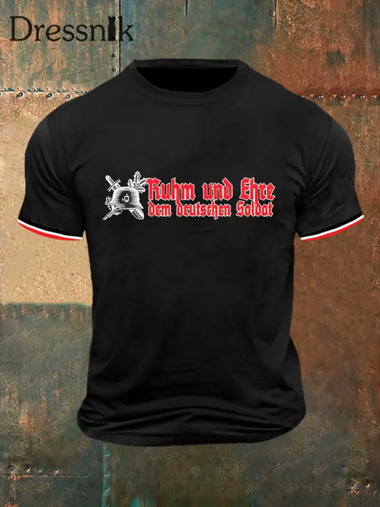 Herren-T-Shirt mit kurzen Ärmeln Vintage-Mode Schwarz / S