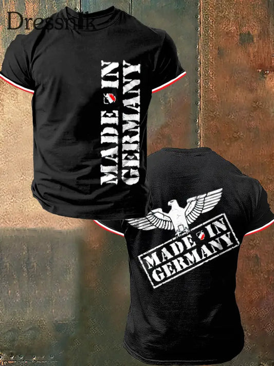 Herren-T-Shirt mit kurzen Ärmeln Vintage-Mode Schwarz / S