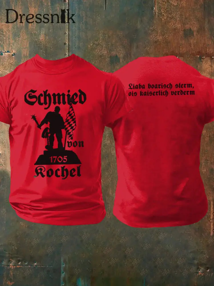 Herren-T-Shirt Schmied von Kochel Reines Rot / S