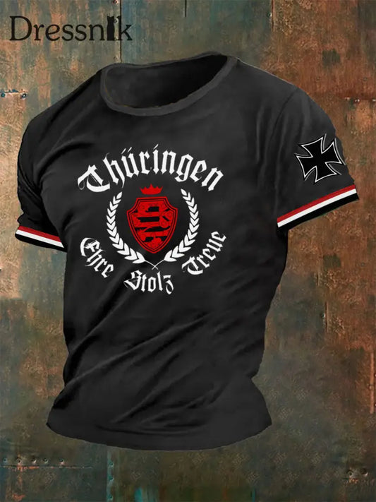 Herren-T-Shirt Thü ringen ehre stolz treu Schwarz / S
