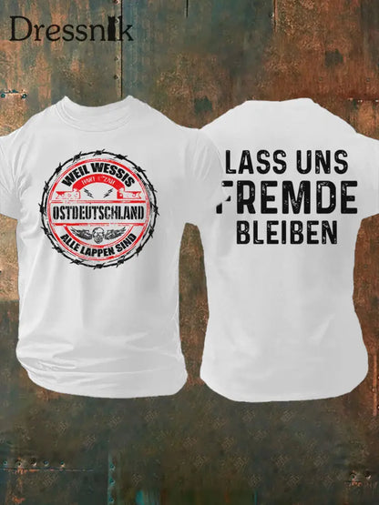 Herren-T-Shirt Weil Wessis alle Lappen sind Ostdeutscher Weiß / S