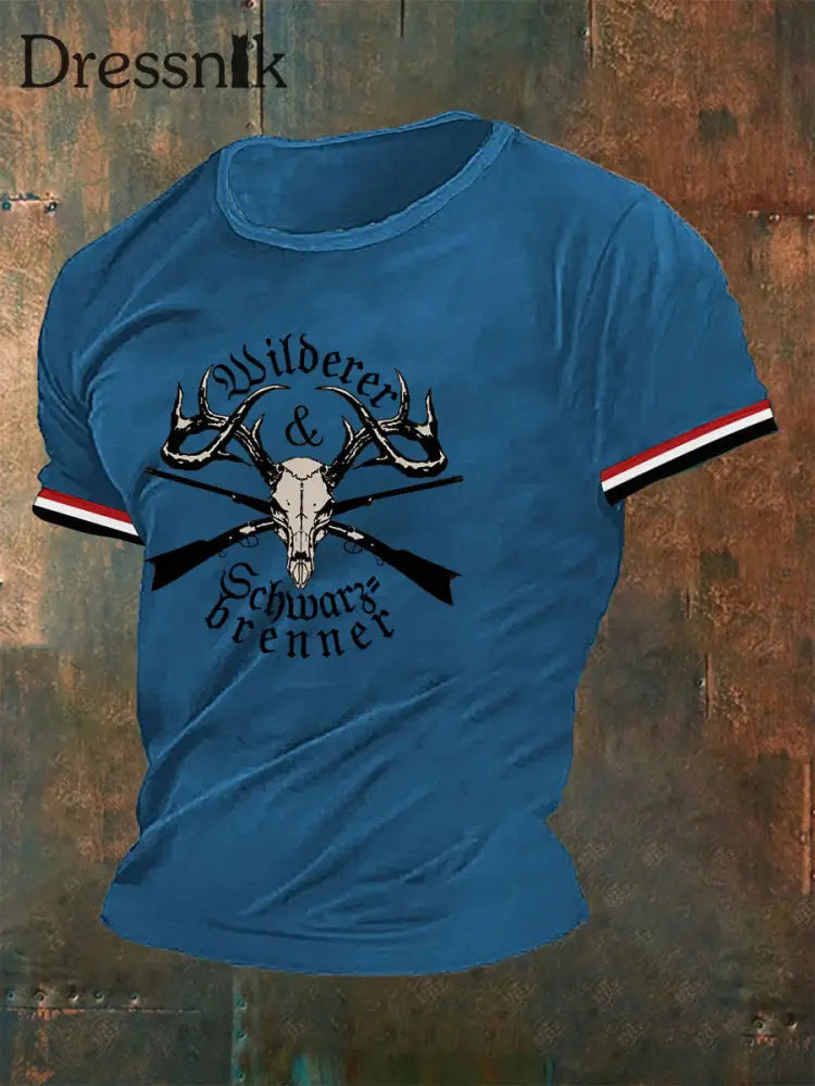 Herren-T-Shirt Wilderer Schwarz brenner Blau / S