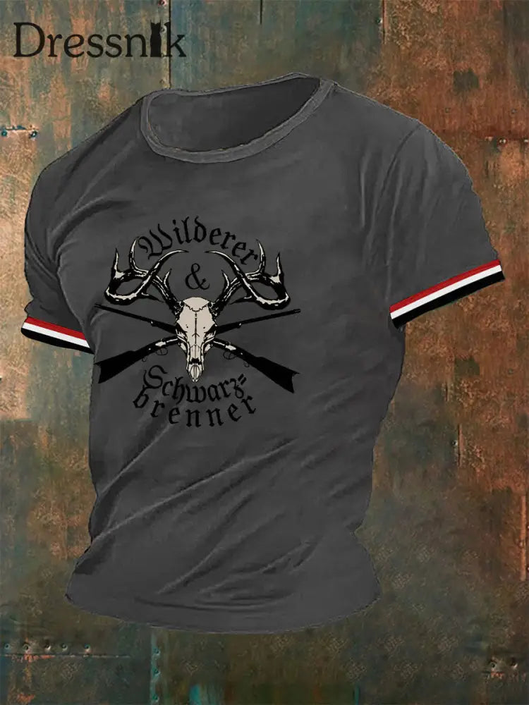 Herren-T-Shirt Wilderer Schwarz brenner Grau / S