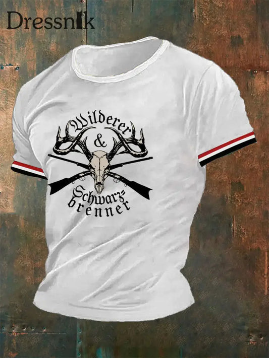 Herren-T-Shirt Wilderer Schwarz brenner Weiß / S