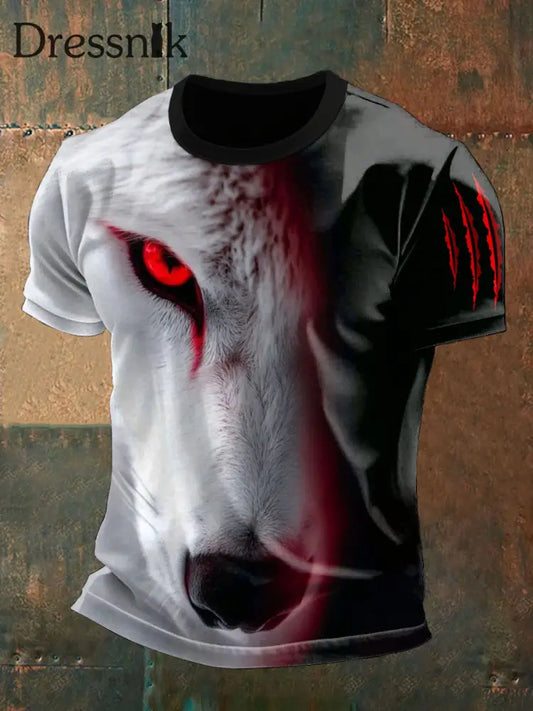 Herren-T-Shirts mit Wolfs druck als bild / S