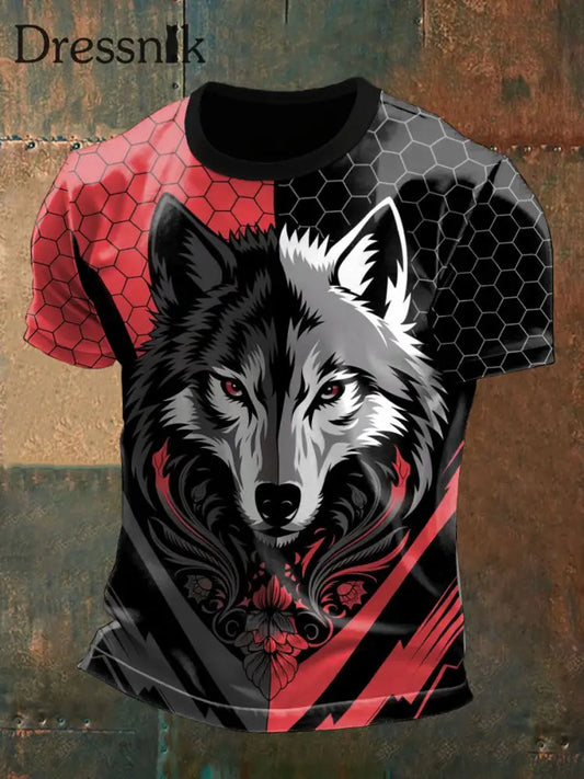 Herren-T-Shirts mit Wolfs druck als bild / S
