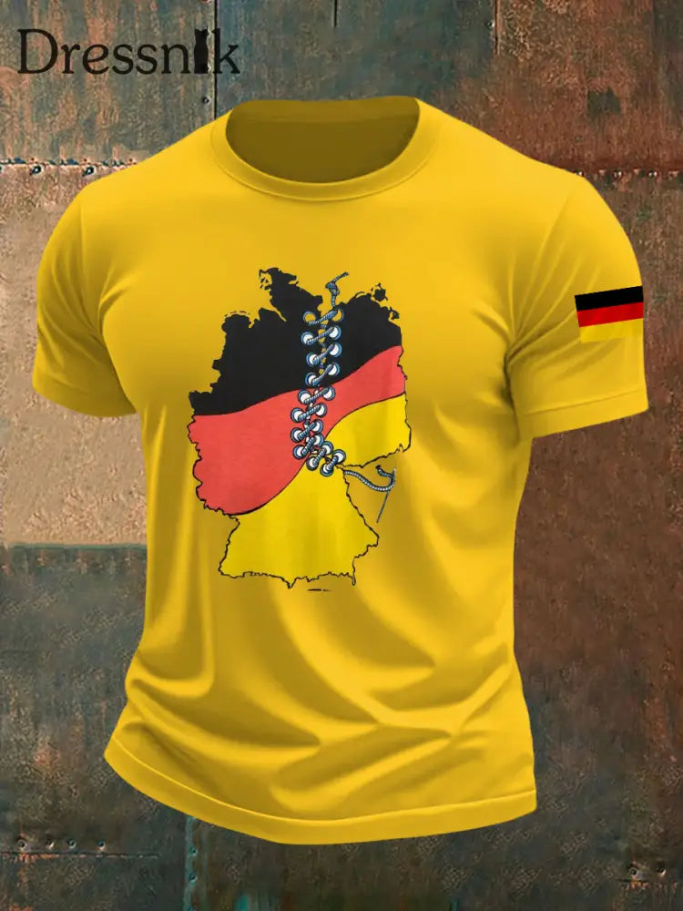 Herren Tag der Deutschen Einheit T-Shirt Gelb / S