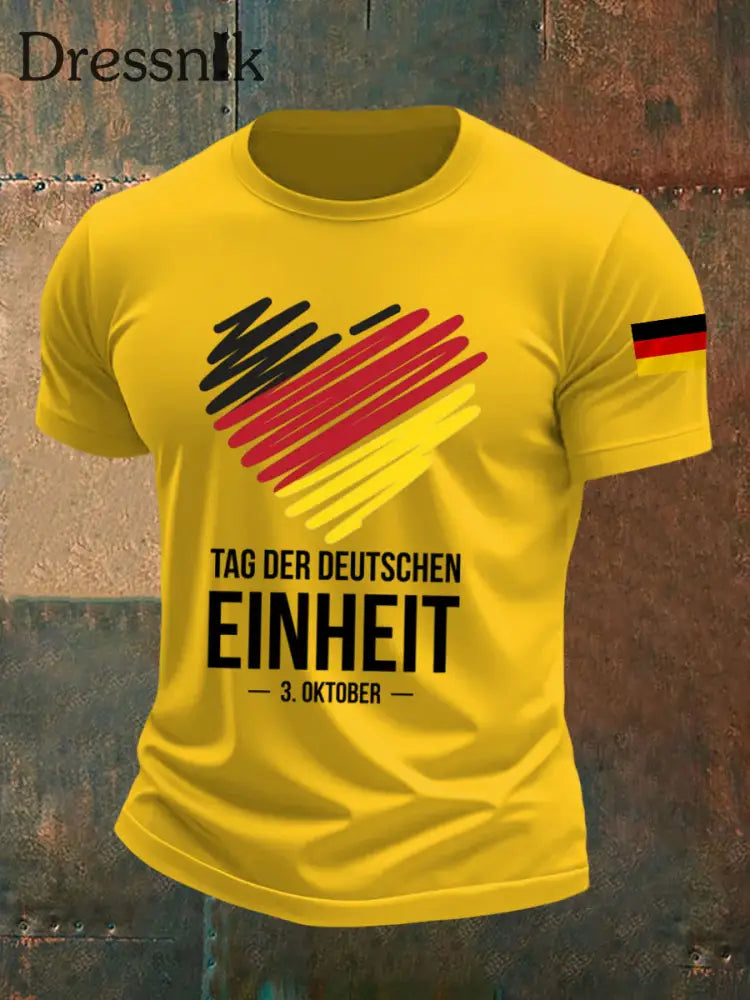 Herren Tag der Deutschen Einheit T-Shirt Gelb / S