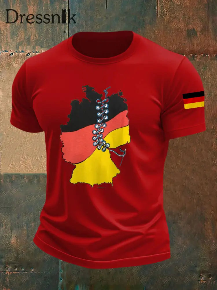 Herren Tag der Deutschen Einheit T-Shirt Reines Rot / S